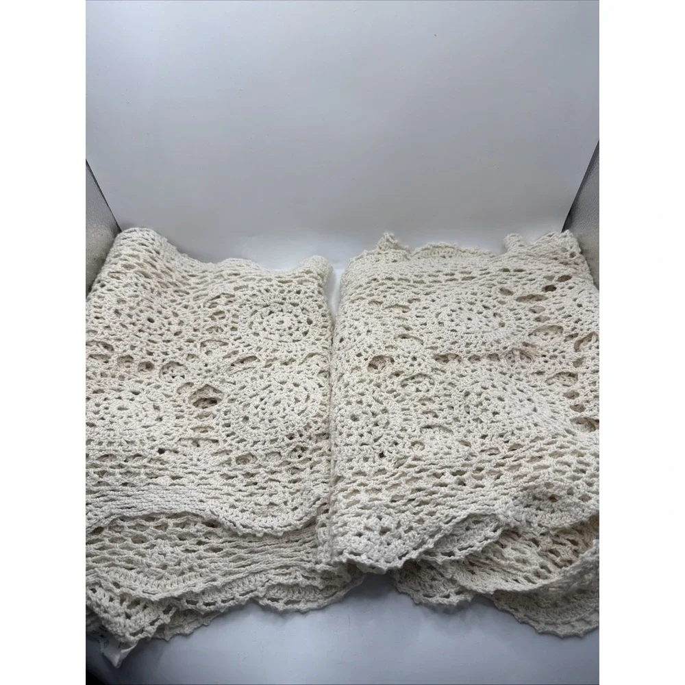 Crochet Table Runner Beige 16x72
